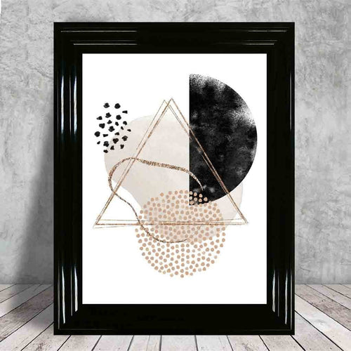 Abstract Geometric Black and Gold No. 1 Art Print | Bowlift