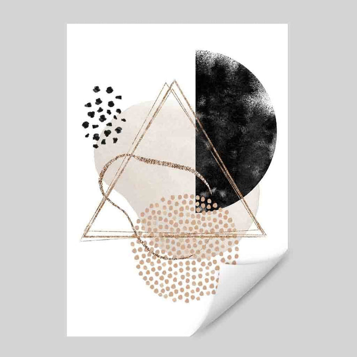 Abstract Geometric Black and Gold No. 1 Art Print | Bowlift