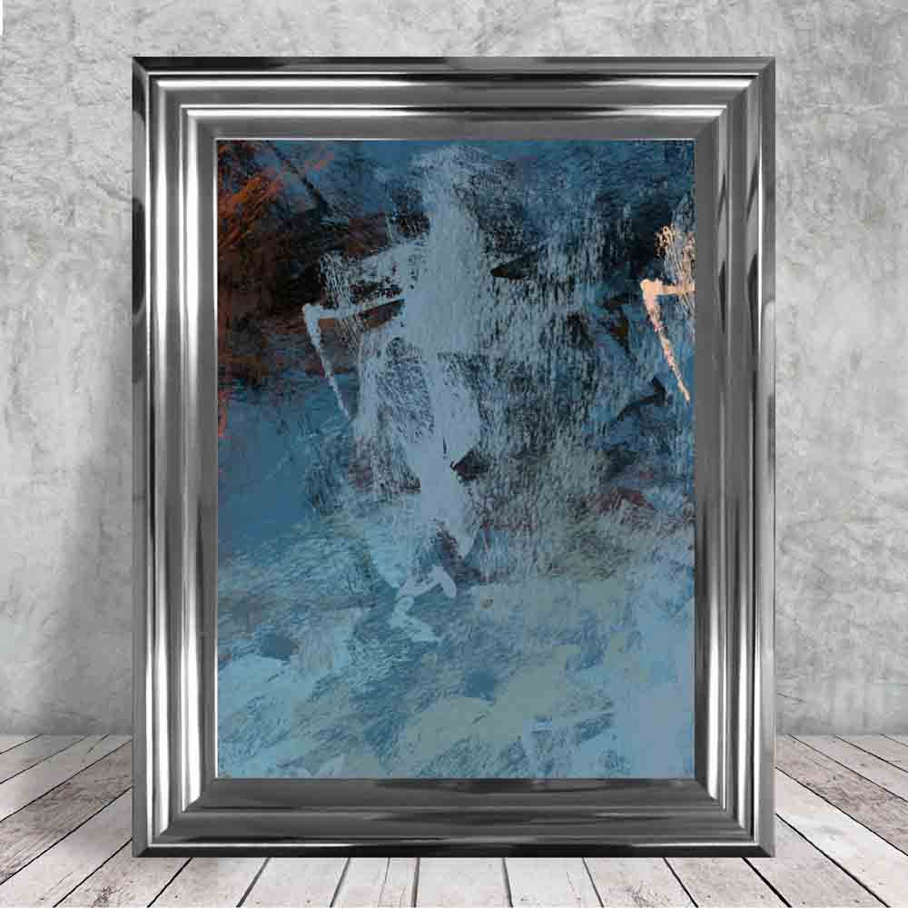 Abstract Blue Orange Multi No. 3 Art Print | Bowlift