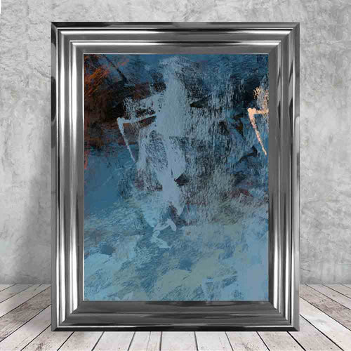 Abstract Blue Orange Multi No. 3 Art Print | Bowlift