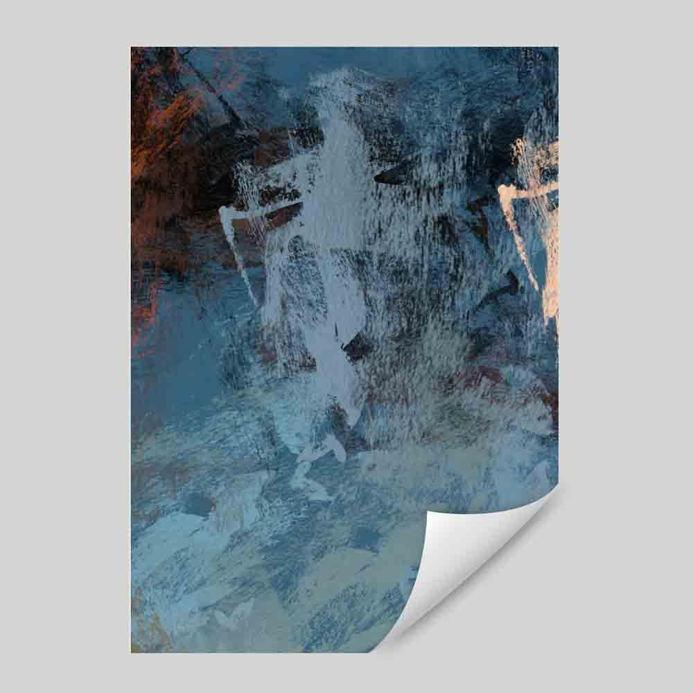 Abstract Blue Orange Multi No. 3 Art Print | Bowlift
