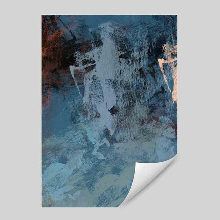 Abstract Blue Orange Multi No. 3 Art Print | Bowlift