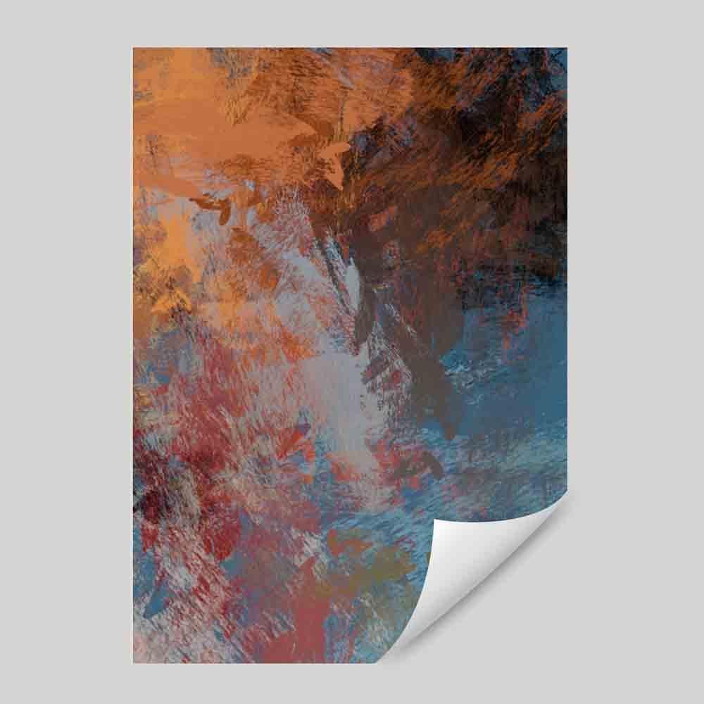 Abstract Blue Orange Multi No. 2 Art Print | Bowlift