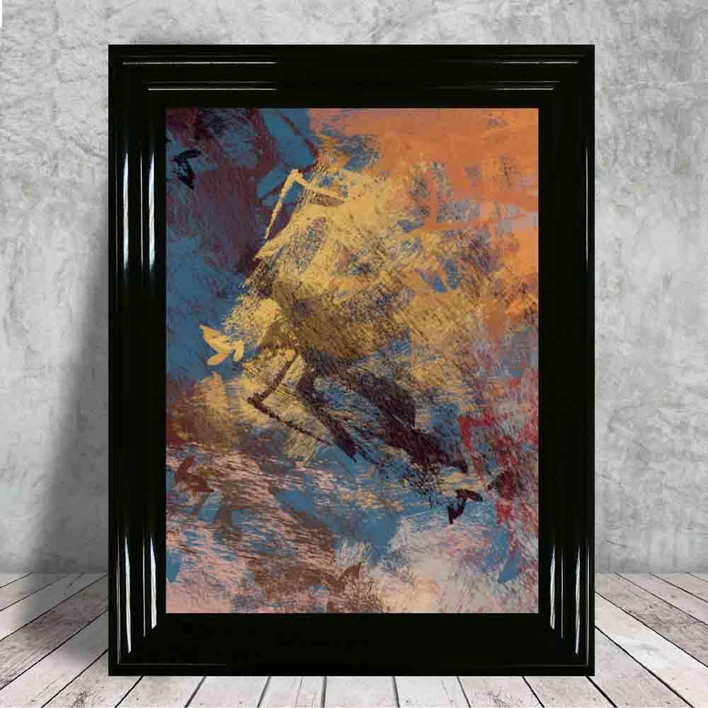 Abstract Blue Orange Multi No. 1 Art Print | Bowlift