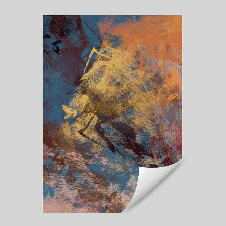 Abstract Blue Orange Multi No. 1 Art Print | Bowlift