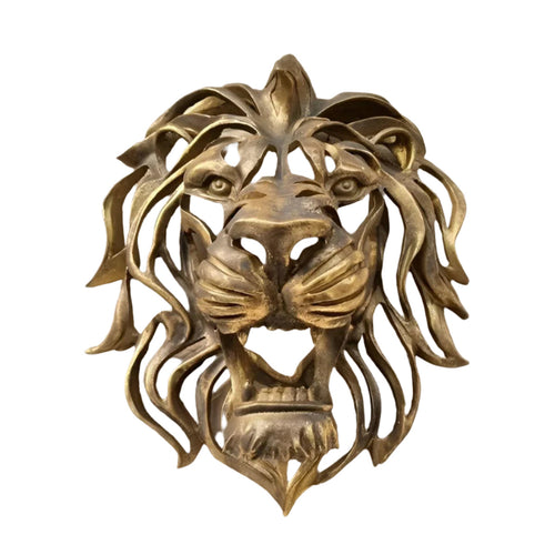 Exquisite gold-plated lion head wall sculpture Bowlift