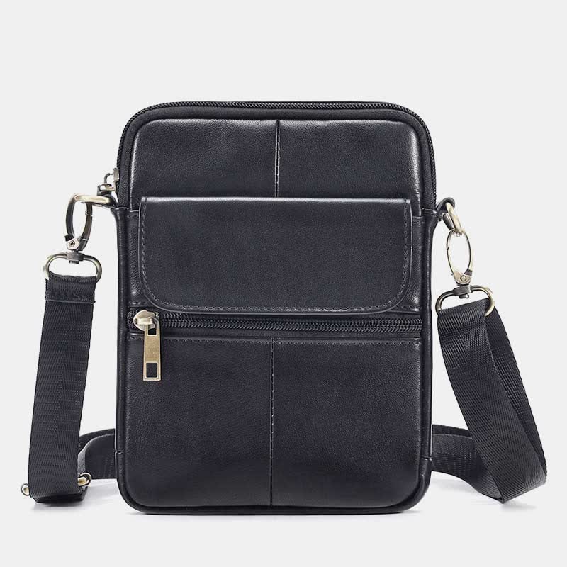 BowLift | Men’s Small Genuine Leather Shoulder Bag – Compact Crossbody with Adjustable Strap