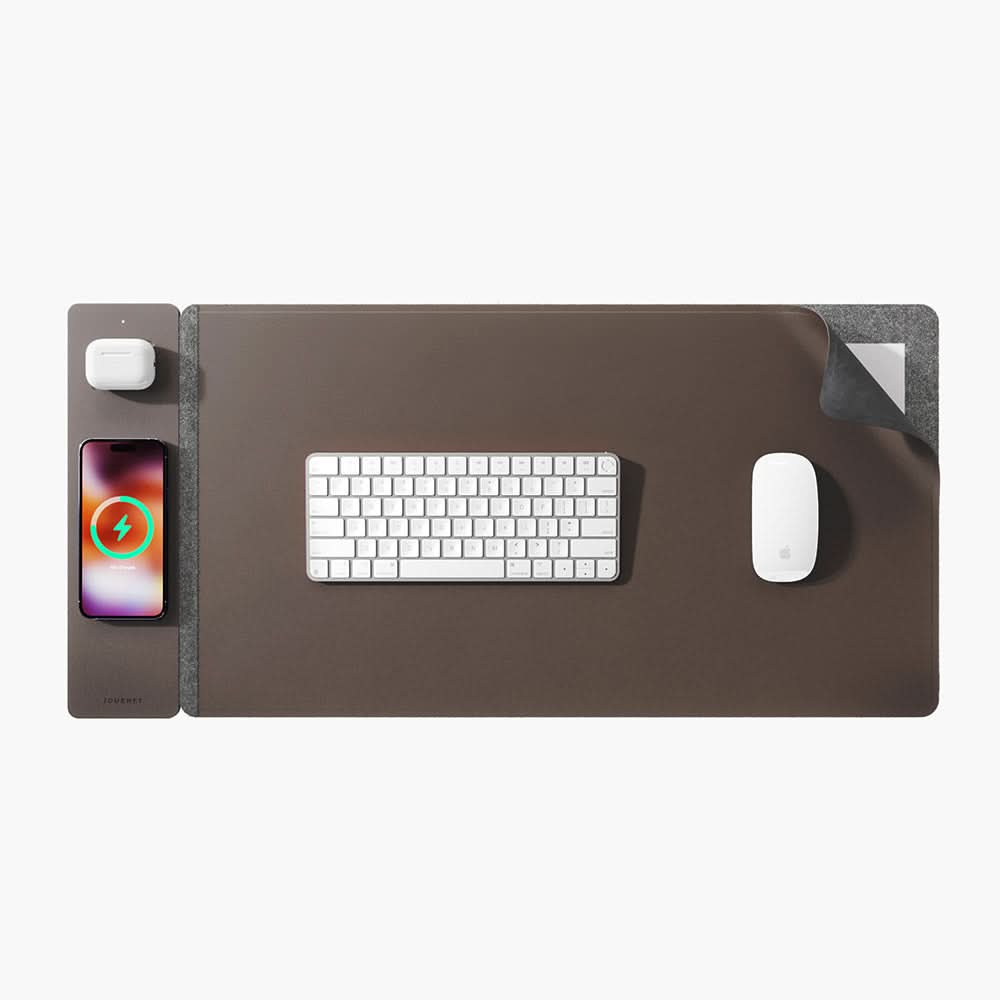 BowLift | Wireless Charging Desk Mat – Reversible Vegan Leather