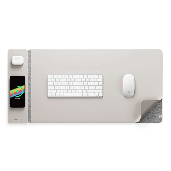 BowLift | Wireless Charging Desk Mat – Reversible Vegan Leather