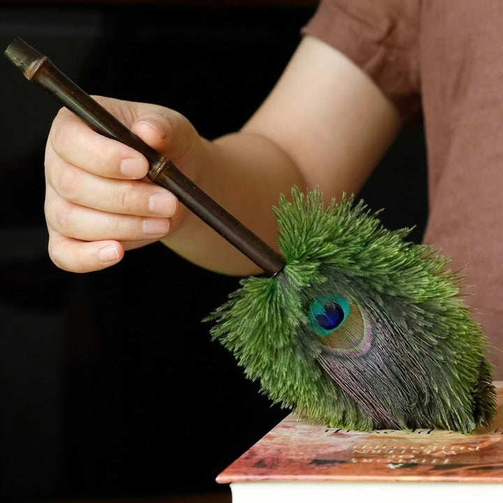Peacock Feather Anti-Static Dusting Brush | Bowlift