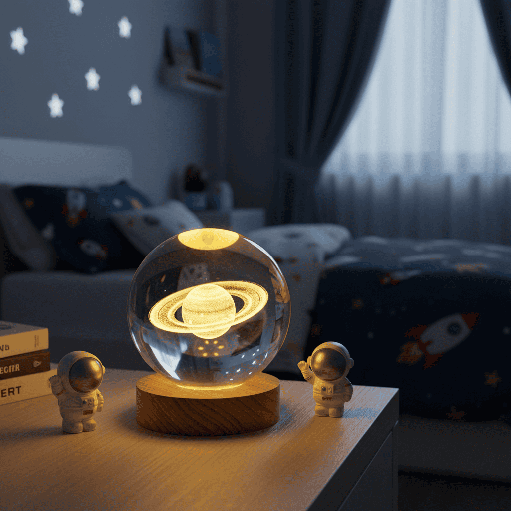 BowLift | Elegant 3D LED night lamp with sparkling crystal shine