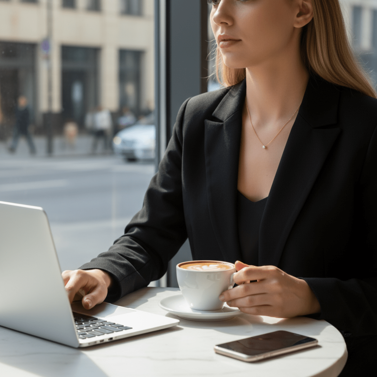 BowLift | Gold-plated 925 silver necklace with round zirconia pendant