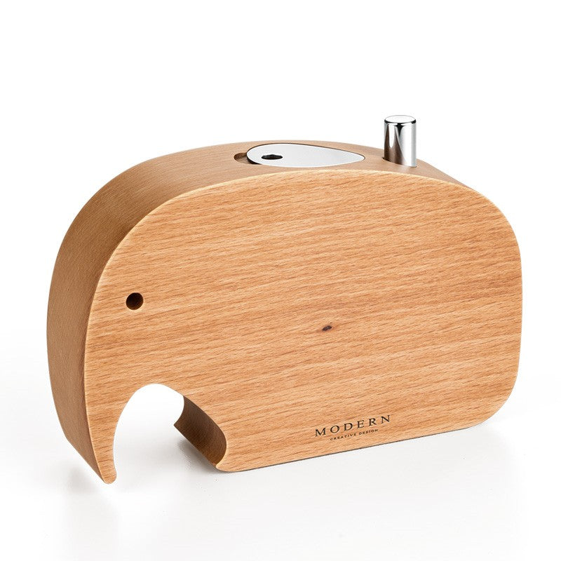 BowLift | Push-To-Dispense Solid Wood Elephant Toothpick Holder
