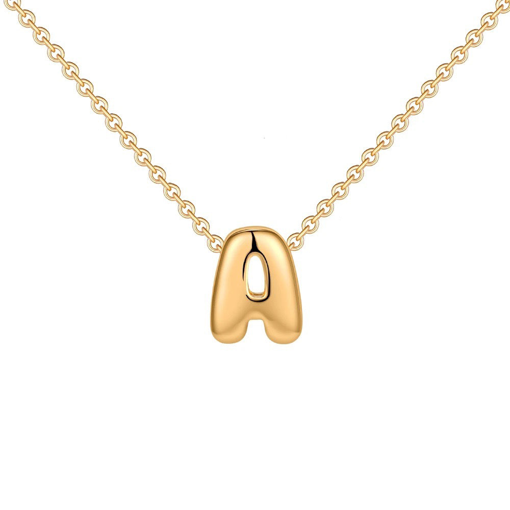 BowLift | Dainty Bubble Letter Initial Necklace