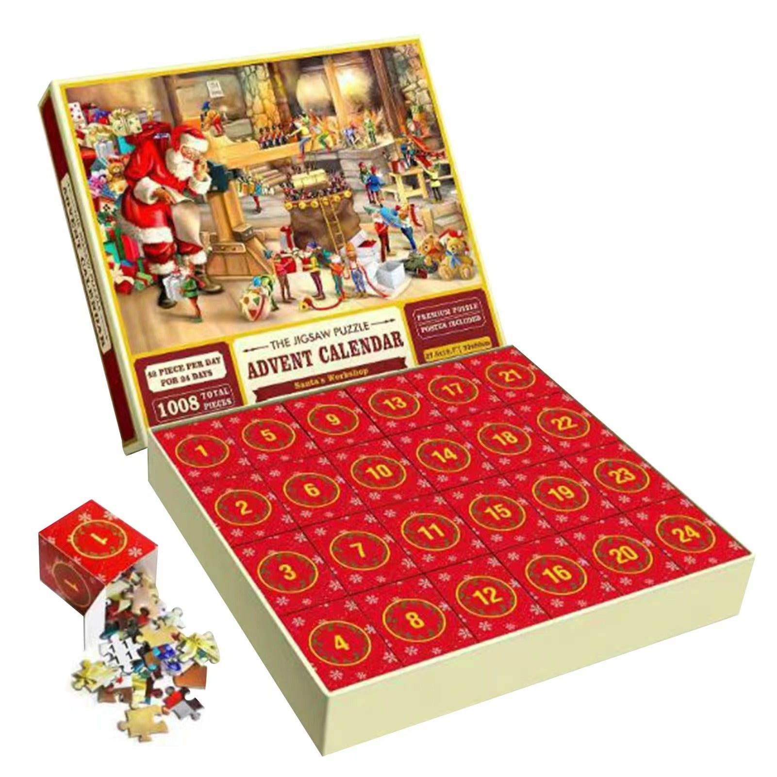 BowLift | 1000PCS Christmas Jigsaw Puzzles Advent Calendar  - Christmas Gift