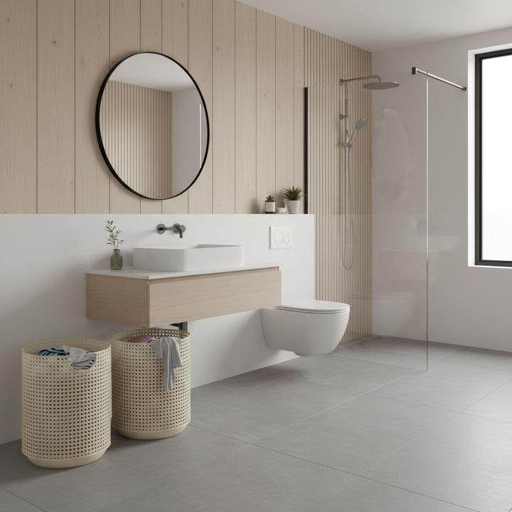 BowLift | Nordic Storage Basket | Modern Laundry Basket made of Metal Imitation