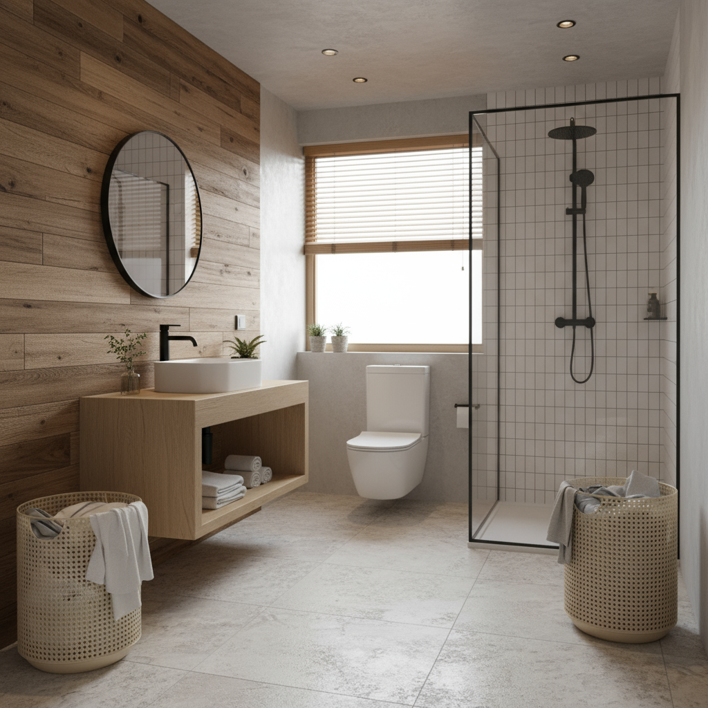 BowLift | Nordic Storage Basket | Modern Laundry Basket made of Metal Imitation
