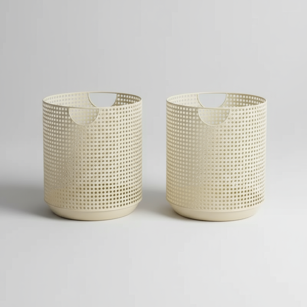 BowLift | Nordic Storage Basket | Modern Laundry Basket made of Metal Imitation
