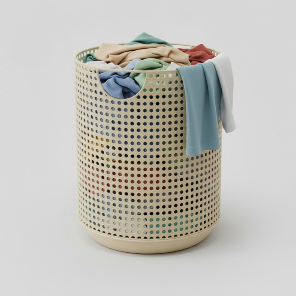 BowLift | Nordic Storage Basket | Modern Laundry Basket made of Metal Imitation