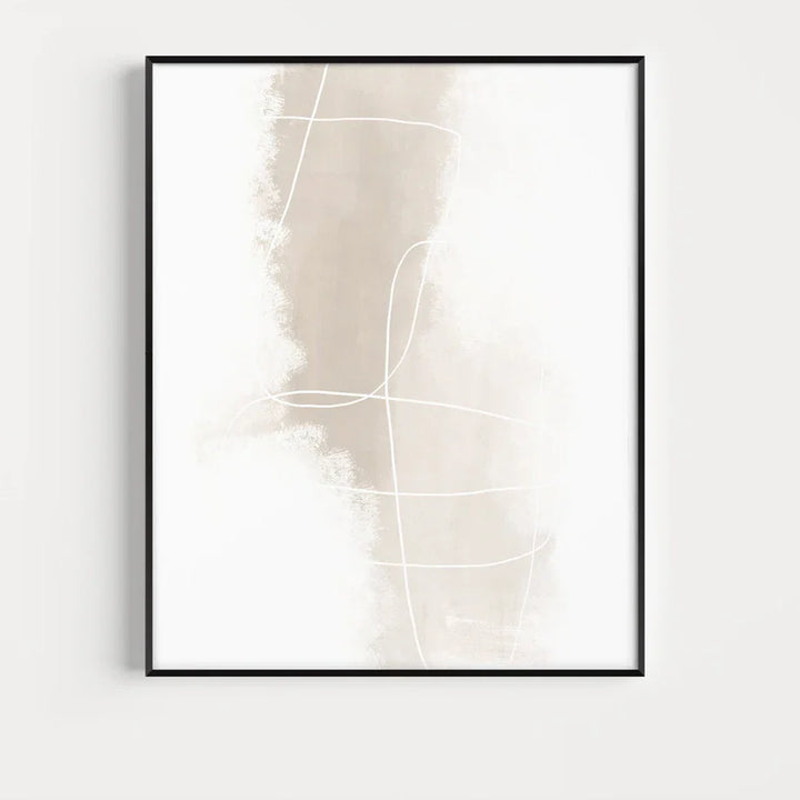Absolute Minimal Beige White Abstract Wall Art Fine Art Canvas Prints Simple Artworks For Modern Apartment Living Room Art For Contemporary Decor | Bowlift