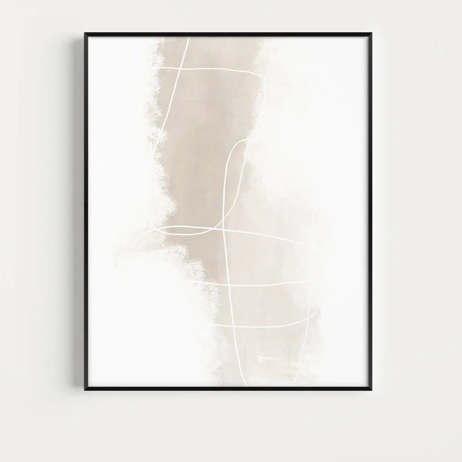Absolute Minimal Beige White Abstract Wall Art Fine Art Canvas Prints Simple Artworks For Modern Apartment Living Room Art For Contemporary Decor | Bowlift