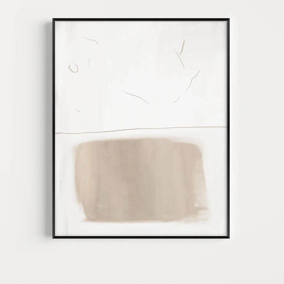 Absolute Minimal Beige White Abstract Wall Art Fine Art Canvas Prints Simple Artworks For Modern Apartment Living Room Art For Contemporary Decor | Bowlift
