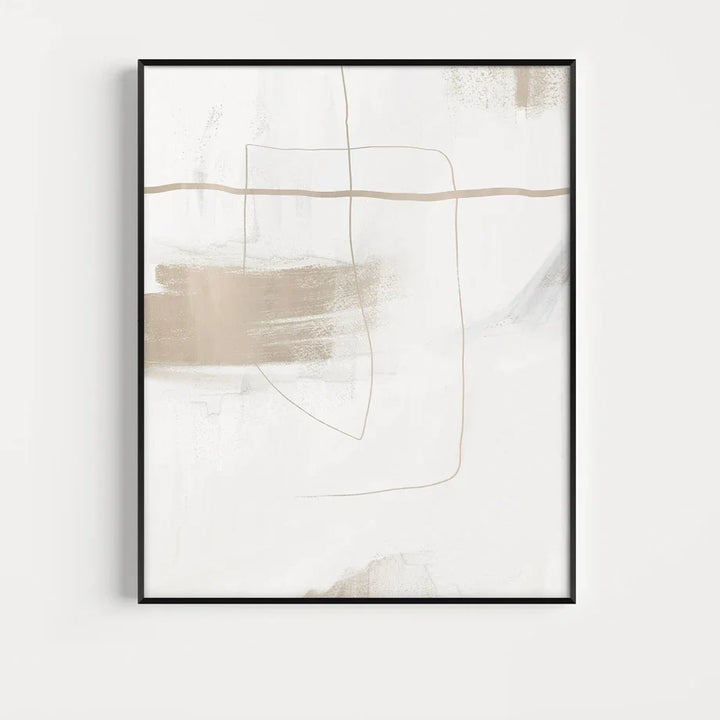 Absolute Minimal Beige White Abstract Wall Art Fine Art Canvas Prints Simple Artworks For Modern Apartment Living Room Art For Contemporary Decor | Bowlift
