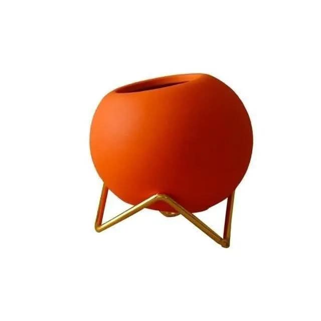 BowLift | Modern Ceramic Plant Pot with Metal Stand in Vibrant Colors