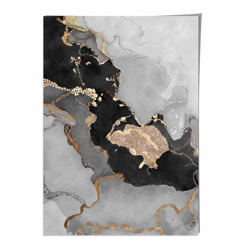 Black, Gray and Gold Abstract Art Poster No. 3 | Bowlift