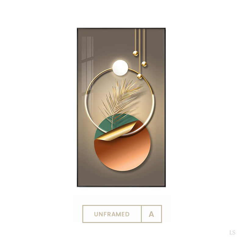 Abstract Botanical Circle Of Life Wall Art Fine Art Canvas Prints Modern Aesthetics Pictures For Luxury Bedroom Living Room Home Office Decor | Bowlift