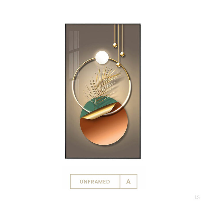 Abstract Botanical Circle Of Life Wall Art Fine Art Canvas Prints Modern Aesthetics Pictures For Luxury Bedroom Living Room Home Office Decor | Bowlift