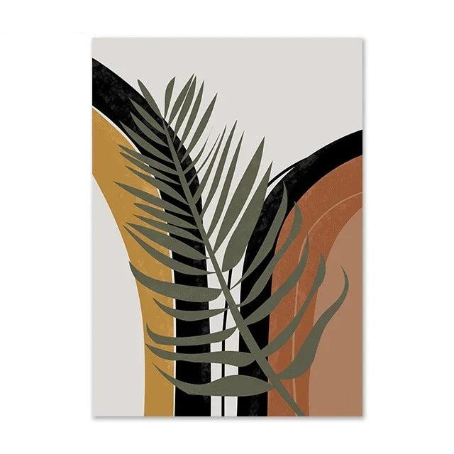 Terracotta Moon Abstract Bohemian Botanical Still Life Wall Art Fine Art Canvas Prints Gallery Wall Pictures For Modern Living Room Dining Room Art Decor | Bowlift