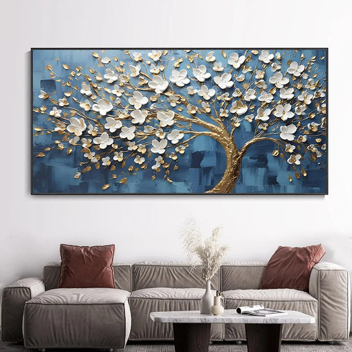 Abstract Cherry Blossom Tree Wall Art Fine Art Canvas Prints Modern Botanical Floral Pictures For Living Room Bedroom Art Decor | Bowlift