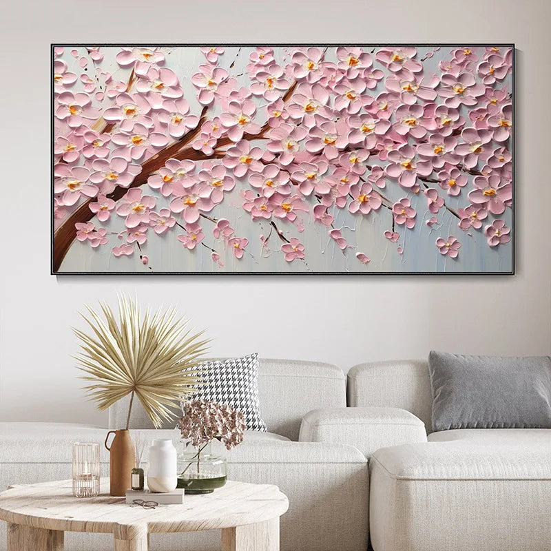 Abstract Cherry Blossom Tree Wall Art Fine Art Canvas Prints Modern Botanical Floral Pictures For Living Room Bedroom Art Decor | Bowlift