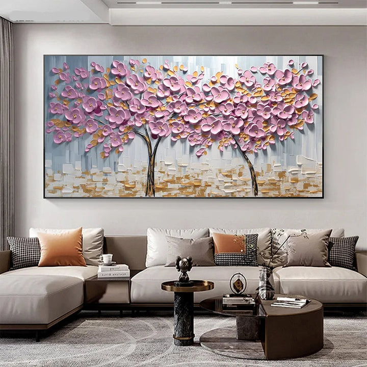 Abstract Cherry Blossom Tree Wall Art Fine Art Canvas Prints Modern Botanical Floral Pictures For Living Room Bedroom Art Decor | Bowlift