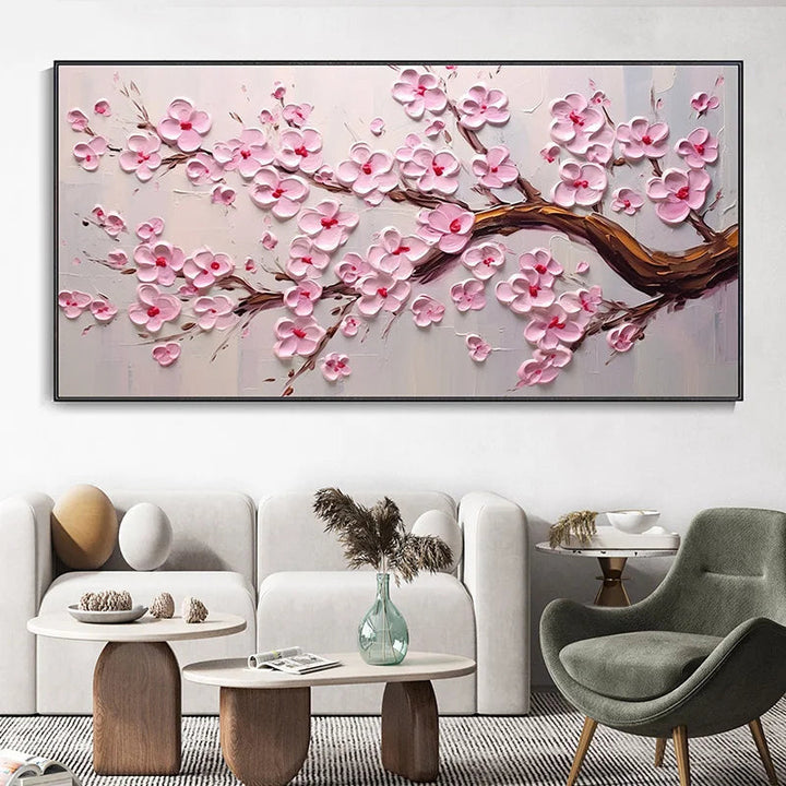 Abstract Cherry Blossom Tree Wall Art Fine Art Canvas Prints Modern Botanical Floral Pictures For Living Room Bedroom Art Decor | Bowlift