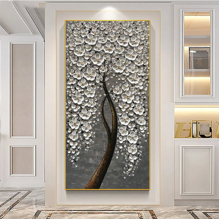 Abstract Cherry Blossom Tree Wall Art Fine Art Canvas Prints Modern Botanical Floral Pictures For Living Room Bedroom Art Decor | Bowlift
