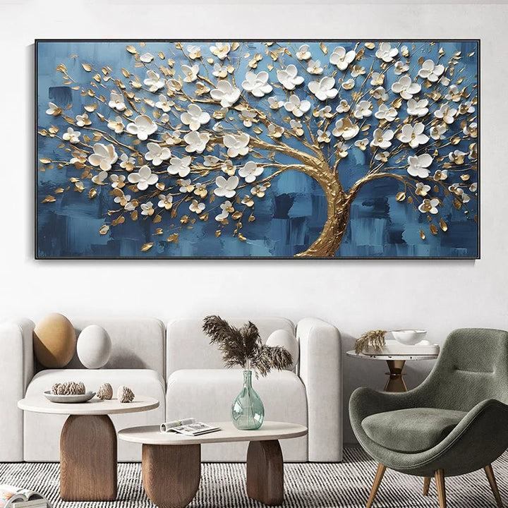 Abstract Cherry Blossom Tree Wall Art Fine Art Canvas Prints Modern Botanical Floral Pictures For Living Room Bedroom Art Decor | Bowlift