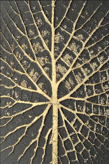Abstract Vintage Organic Golden Black Wall Art Fine Art Canvas Prints Modern Pictures For Living Room Dining Room Entrance Foyer Art | Bowlift