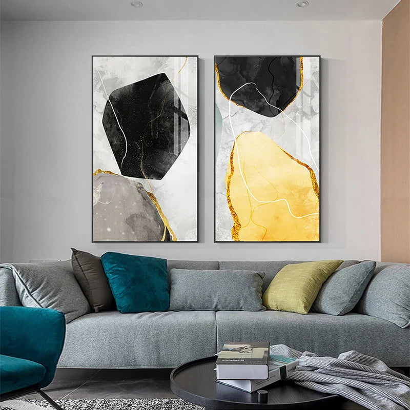 Abstract Zen Pebbles Wall Art Fine Art Canvas Prints Nordic Geomorphic Pictures For Living Room Bedroom Entrance Foyer Art Decor | Bowlift