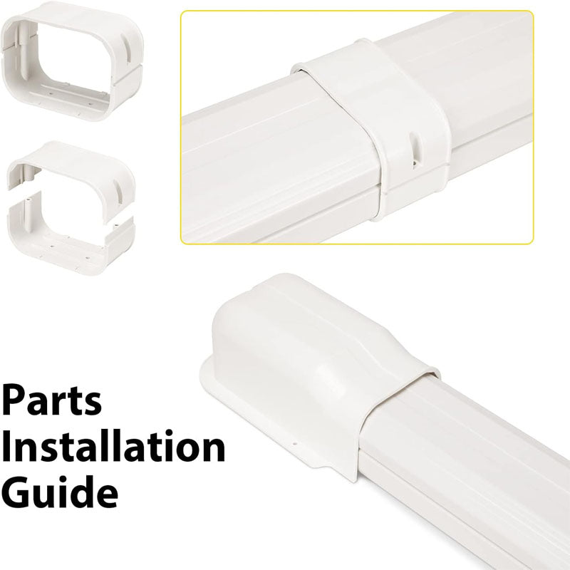 BowLift | Mini Split Line Accessories Set Cover PVC Decorative Pipe Line Cover For Air Conditioner for Outside Heat Pumps Tubing Cover