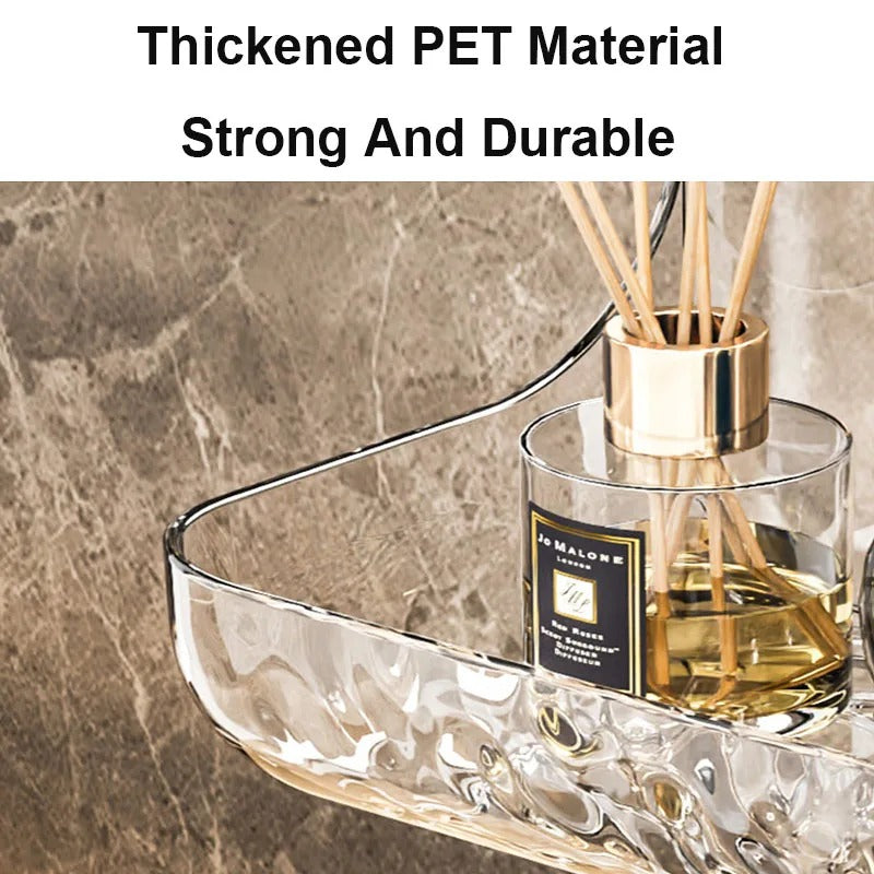 BowLift | Acrylic Bathroom Shelf | Wall-mounted Shower Organizer No Drilling