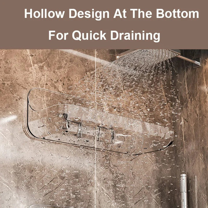 BowLift | Acrylic Bathroom Shelf | Wall-mounted Shower Organizer No Drilling