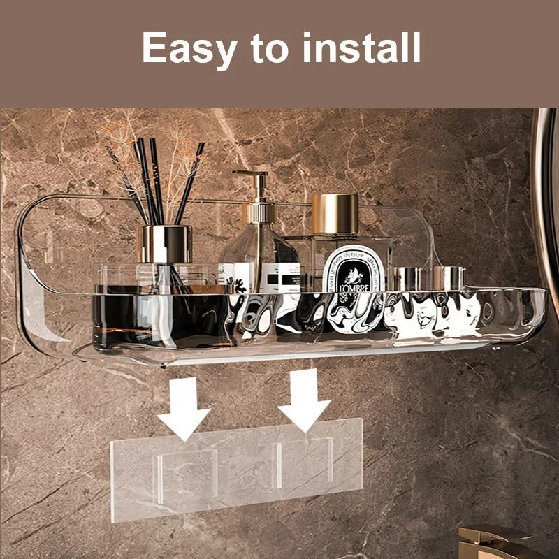 BowLift | Acrylic Bathroom Shelf | Wall-mounted Shower Organizer No Drilling