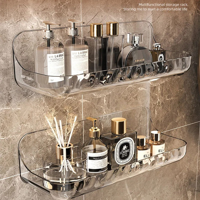 BowLift | Acrylic Bathroom Shelf | Wall-mounted Shower Organizer No Drilling