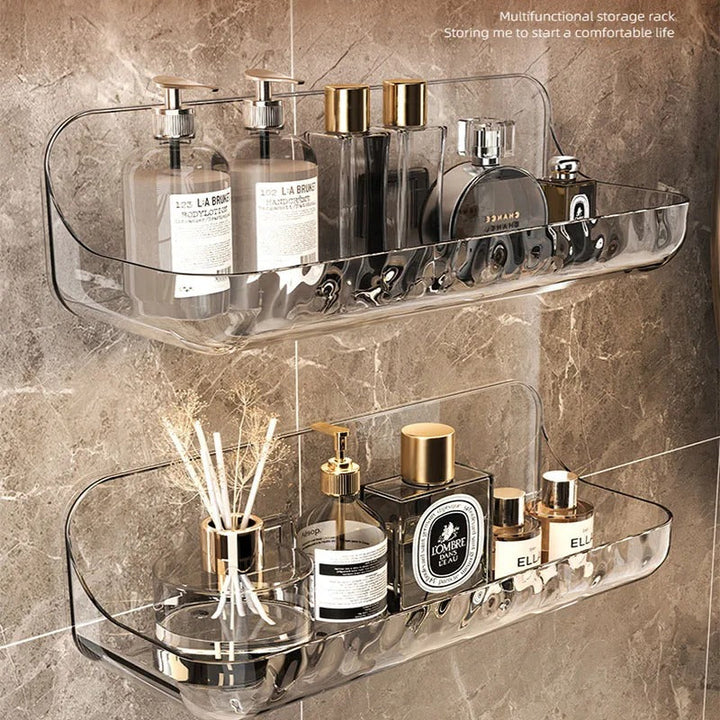 BowLift | Acrylic Bathroom Shelf | Wall-mounted Shower Organizer No Drilling