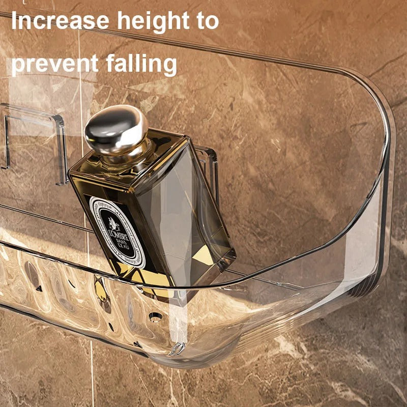 BowLift | Acrylic Bathroom Shelf | Wall-mounted Shower Organizer No Drilling
