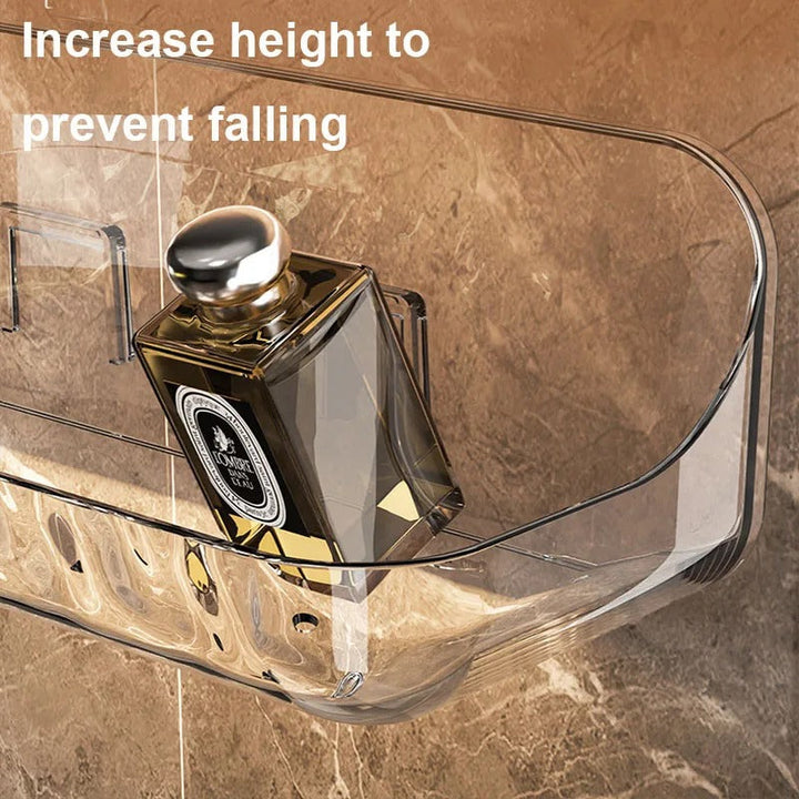 BowLift | Acrylic Bathroom Shelf | Wall-mounted Shower Organizer No Drilling