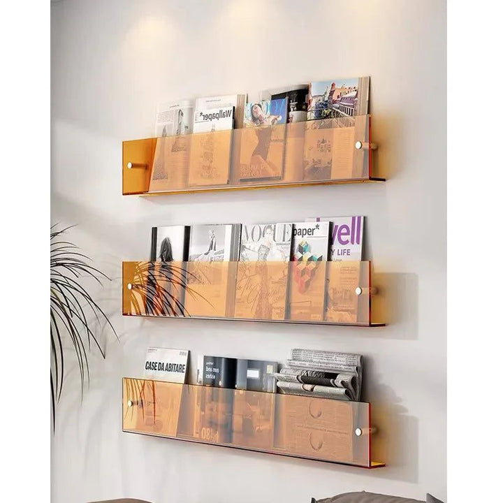 BowLift | ClearLine – Stylish Acrylic Wall Shelf for Magazines