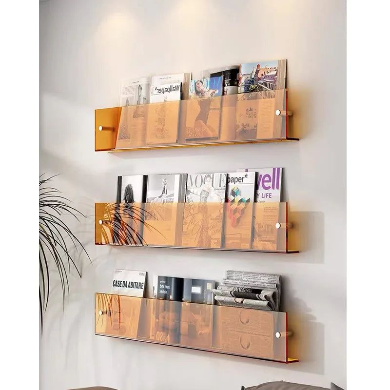 BowLift | ClearLine – Stylish Acrylic Wall Shelf for Magazines